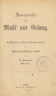 Aussprüche über Musik und Gesang.