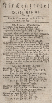 Kirchenzettel der Stadt Elbing, Nr. 18, 24 April 1825