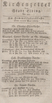 Kirchenzettel der Stadt Elbing, Nr. 22, 12 Mai 1825