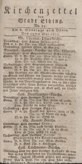 Kirchenzettel der Stadt Elbing, Nr. 23, 15 Mai 1825