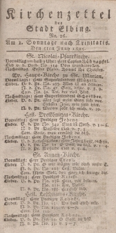 Kirchenzettel der Stadt Elbing, Nr. 26, 5 Juni 1825
