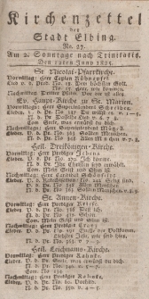 Kirchenzettel der Stadt Elbing, Nr. 27, 12 Juni 1825