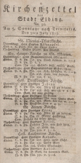 Kirchenzettel der Stadt Elbing, Nr. 30, 3 Juli 1825