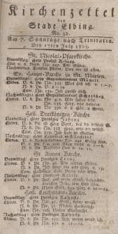 Kirchenzettel der Stadt Elbing, Nr. 32, 17 Juli 1825