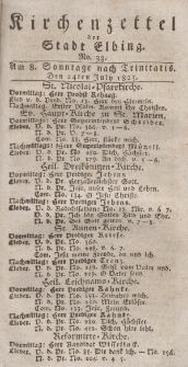 Kirchenzettel der Stadt Elbing, Nr. 33, 24 Juli 1825