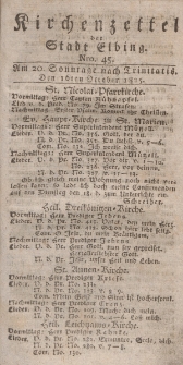 Kirchenzettel der Stadt Elbing, Nr. 45, 16 Oktober 1825