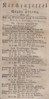 Kirchenzettel der Stadt Elbing, Nr. 48, 6 November 1825