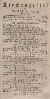 Kirchenzettel der Stadt Elbing, Nr. 49, 13 November 1825