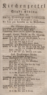 Kirchenzettel der Stadt Elbing, Nr. 50, 20 November 1825