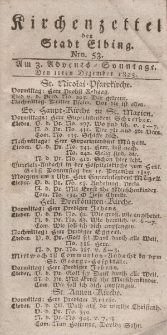 Kirchenzettel der Stadt Elbing, Nr. 53, 11 Dezember 1825