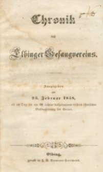 Chronik des Elbinger Gesangvereins