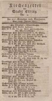 Kirchenzettel der Stadt Elbing, Nr. 3, 12 Januar 1817