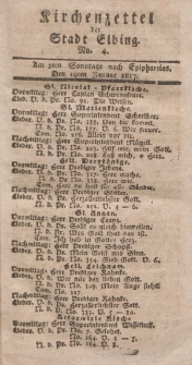 Kirchenzettel der Stadt Elbing, Nr. 4, 19 Januar 1817