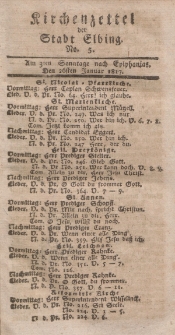 Kirchenzettel der Stadt Elbing, Nr. 5, 26 Januar 1817