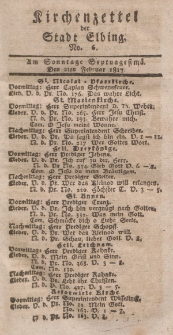 Kirchenzettel der Stadt Elbing, Nr. 6, 2 Februar 1817