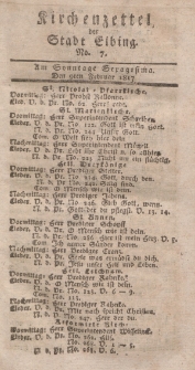 Kirchenzettel der Stadt Elbing, Nr. 7, 9 Februar 1817