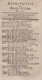 Kirchenzettel der Stadt Elbing, Nr. 10, 2 März 1817