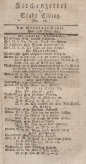 Kirchenzettel der Stadt Elbing, Nr. 11, 9 März 1817