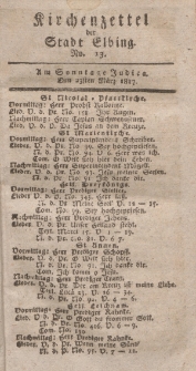 Kirchenzettel der Stadt Elbing, Nr. 13, 23 März 1817