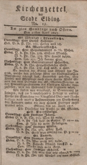 Kirchenzettel der Stadt Elbing, Nr. 19, 27 April 1817