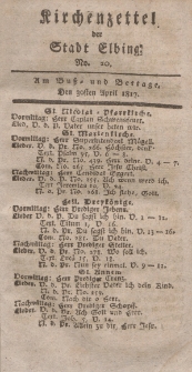 Kirchenzettel der Stadt Elbing, Nr. 20, 30 April 1817