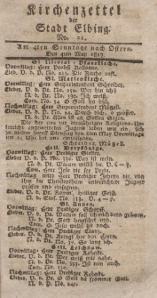 Kirchenzettel der Stadt Elbing, Nr. 21, 4 Mai 1817