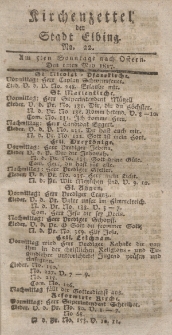 Kirchenzettel der Stadt Elbing, Nr. 22, 12 Mai 1817