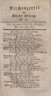 Kirchenzettel der Stadt Elbing, Nr. 23, 15 Mai 1817