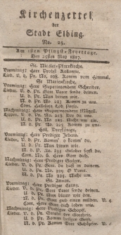 Kirchenzettel der Stadt Elbing, Nr. 25, 25 Mai 1817