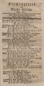 Kirchenzettel der Stadt Elbing, Nr. 26, 1 Juni 1817