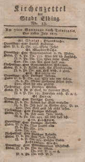 Kirchenzettel der Stadt Elbing, Nr. 33, 20 Juli 1817