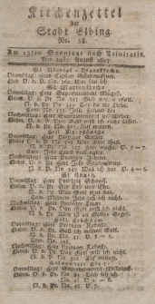 Kirchenzettel der Stadt Elbing, Nr. 38, 24 August 1817