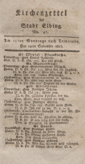 Kirchenzettel der Stadt Elbing, Nr. 41, 14 September 1817