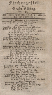 Kirchenzettel der Stadt Elbing, Nr. 44, 5 Oktober 1817
