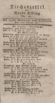 Kirchenzettel der Stadt Elbing, Nr. 45, 12 Oktober 1817