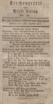 Kirchenzettel der Stadt Elbing, Nr. 48, 31 Oktober 1817