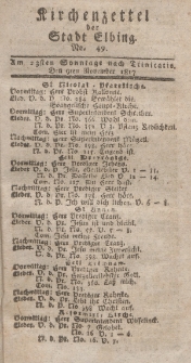 Kirchenzettel der Stadt Elbing, Nr. 49, 9 November 1817