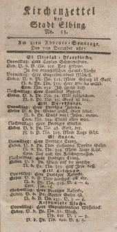 Kirchenzettel der Stadt Elbing, Nr. 53, 7 Dezember 1817