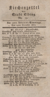 Kirchenzettel der Stadt Elbing, Nr. 54, 14 Dezember 1817