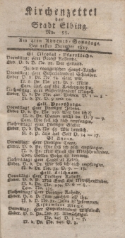 Kirchenzettel der Stadt Elbing, Nr. 55, 21 Dezember 1817