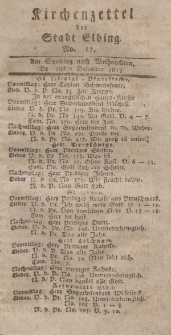 Kirchenzettel der Stadt Elbing, Nr. 57, 28 Dezember 1817