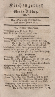 Kirchenzettel der Stadt Elbing, Nr. 5, 29 Januar 1815