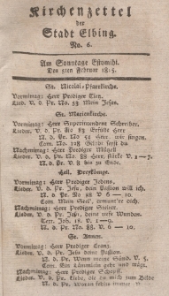 Kirchenzettel der Stadt Elbing, Nr. 6, 5 Februar 1815
