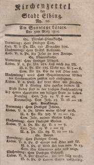 Kirchenzettel der Stadt Elbing, Nr. 10, 5 März 1815