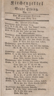 Kirchenzettel der Stadt Elbing, Nr. 11, 12 März 1815