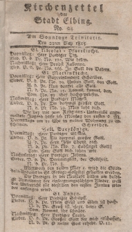 Kirchenzettel der Stadt Elbing, Nr. 24, 21 Mai 1815