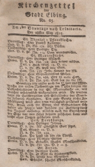 Kirchenzettel der Stadt Elbing, Nr. 25, 28 Mai 1815