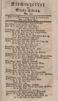 Kirchenzettel der Stadt Elbing, Nr. 30, 2 Juli 1815