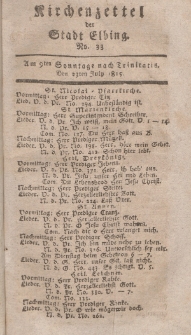 Kirchenzettel der Stadt Elbing, Nr. 33, 23 Juli 1815