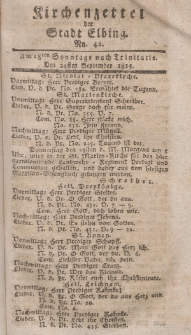 Kirchenzettel der Stadt Elbing, Nr. 42, 24 September 1815